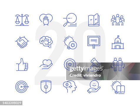 Core Values Line Icon Set Core Values Line Icon Set