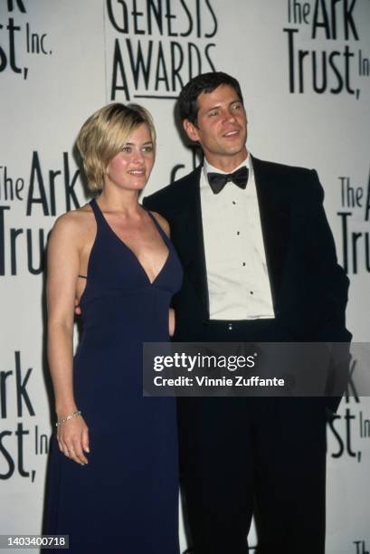 American actress Nicole Eggert and American actor Thomas Calabro, the awards show's presenters, in the press room of the Ark Trust's 11th Annual...