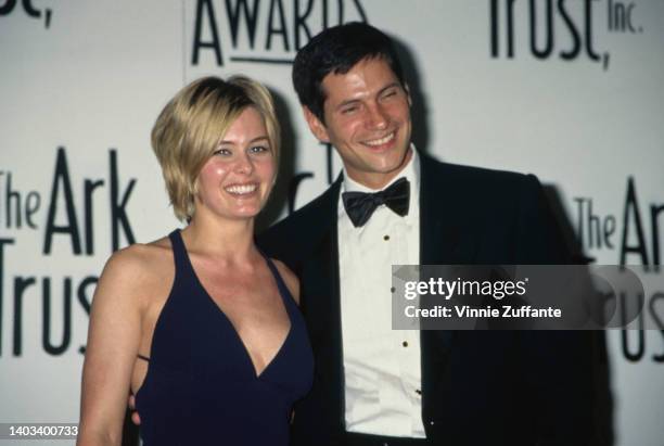 American actress Nicole Eggert and American actor Thomas Calabro, the awards show's presenters, in the press room of the Ark Trust's 11th Annual...
