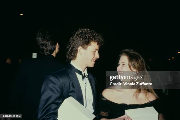 American actor Kirk Cameron and a woman attend the 15th Annual People's Choice Awards, held at Walt Disney Studios in Burbank, California, 12th March...