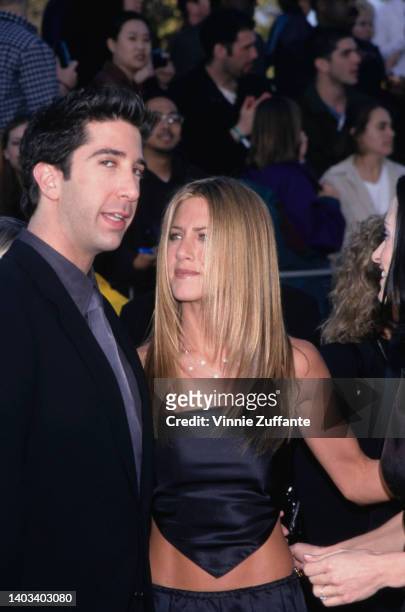 American actor and comedian David Schwimmer and American actress Jennifer Aniston attend the 5th Annual Screen Actors Guild Awards, held at the...