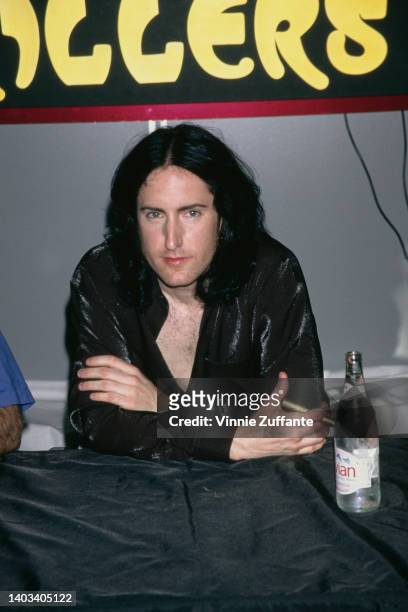 American singer, songwriter and musician Trent Reznor promotes the video release of 'Natural Born Killers: Directors Cut, ' at an video store in Los...