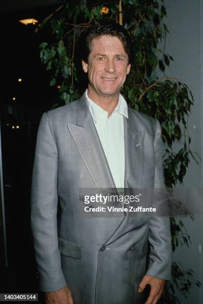 American singer, songwriter, and musician Brian Wilson after signing copies of his eponymous debut solo album at an record store in Los Angeles,...