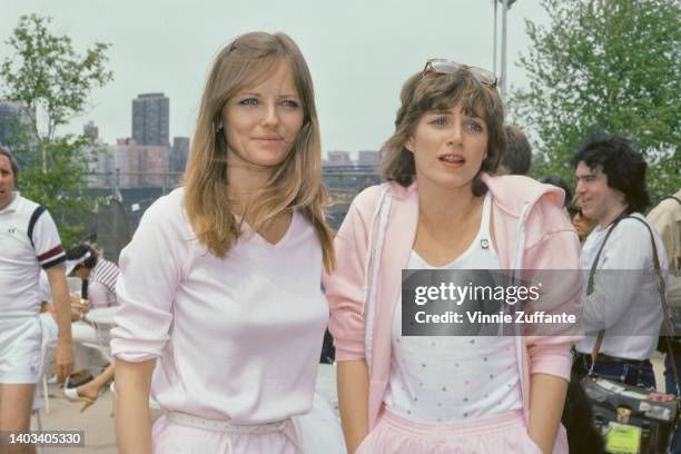 American fashion model Cheryl Tiegs and American actress Marcia Strassman attend the 10th Annual Robert F Kennedy Pro-Celebrity Tennis Tournament,...