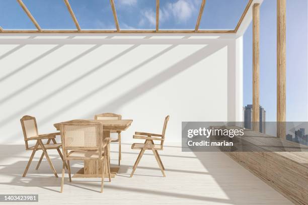 3d rendering, sunlit room with skylight - skylight stock pictures, royalty-free photos & images