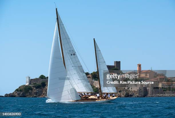 German Frers' ketch Recluta off Talamone during the first race of the Argentario Sailing Week on June 16th, 2022 in Porto Santo Stefano, Italy. As...