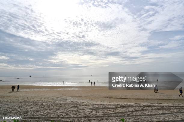 The Hua Hin beach stretching alongside the Gulf Of Thailand at The Standard Hua Hin hotel on June 12, 2022 in Hua Hin, Thailand.