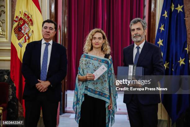 The PP deputy, Jose Antonio Bermudez De Castro; the president of the Congress, Meritxell Batet and the president of the Supreme Court and the General...