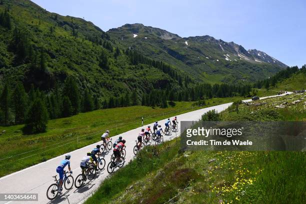 General view of Clément Champoussin of France and AG2R Citröen Team, Dion Smith of New Zealand and Team BikeExchange - Jayco, José Herrada Lopez of...
