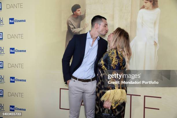 Italian actresss Serena Grandi director CarloAlberto Biazzi during the red carpet for the premiere of the film Dante at Auditorium della...