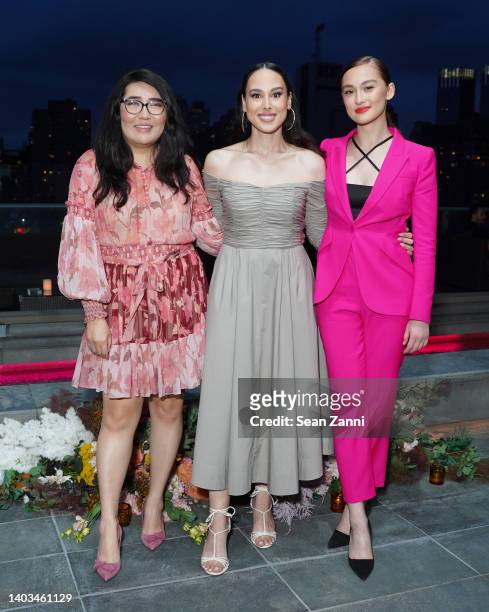Jenny Han, Meena Harris and Lola Tung attend cocktail party with women in media and entertainment hosted by Author and Showrunner Jenny Han for the...