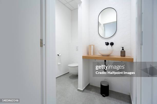 design bathroom in dentists ambulance. - standing mirror stock pictures, royalty-free photos & images