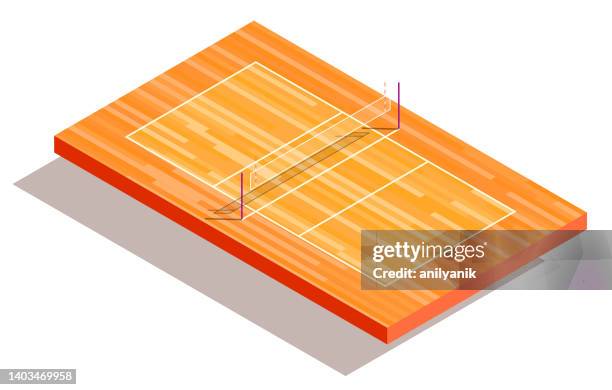 volleyball court - tennis net stock illustrations