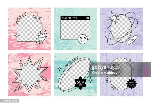 sale templates - social media post template stock illustrations