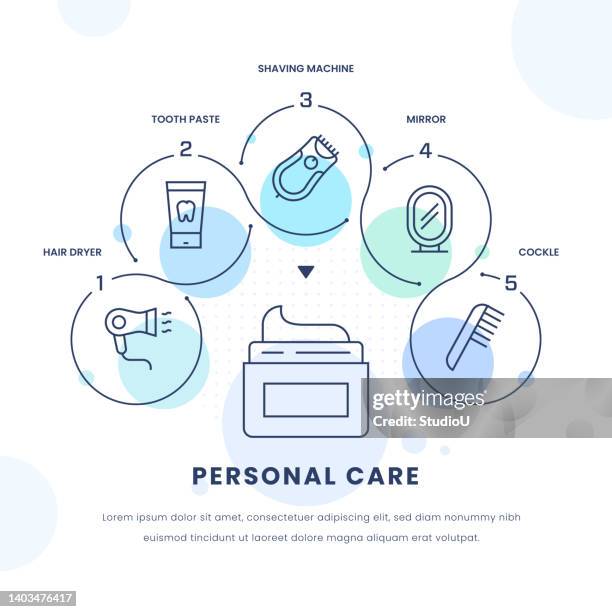 personal care infographic design - aerosol stock illustrations