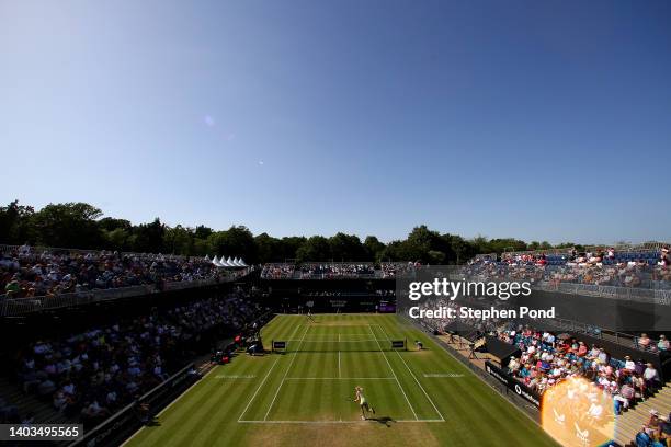 General view as Katie Boulter of Great Britain plays against Simona Halep of Romania in the Quarter Final match on Day Seven of the Rothesay Classic...