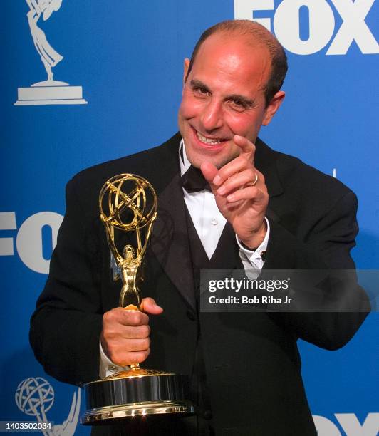 Emmy Winner Stanley Tucci backstage at the 52nd Emmy Awards Show at the Shrine Auditorium, September 12, 1999 in Los Angeles, California.