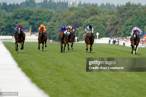 Ryan Moore riding Changingoftheguard win The King Edward VII Stakes during Royal Ascot 2022 at Ascot Racecourse on June 17, 2022 in Ascot, England.