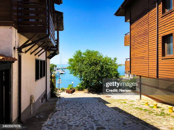 ancient city of nessebar bulgaria - nesebar fotografías e imágenes de stock