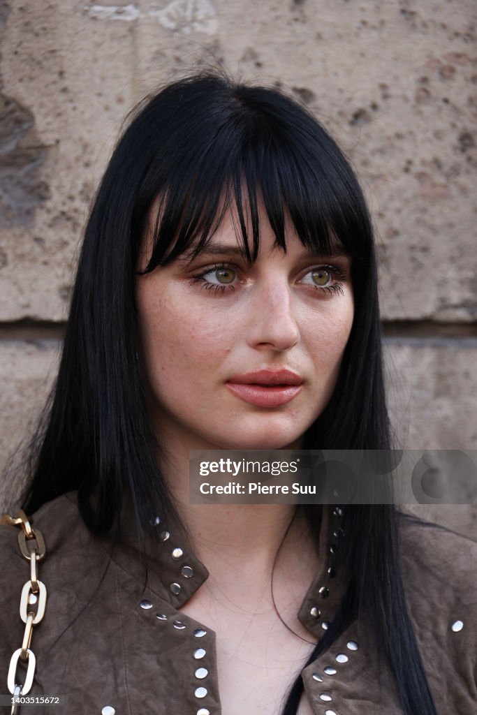Alice Pagani is seen arriving at the Zadig & Voltaire Fall Winter