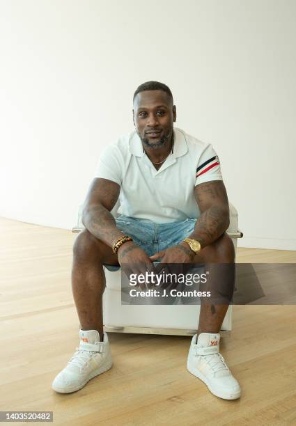 Thomas Q. Jones poses for a photo prior to the "Johnson: Clips and Conversations" panel during the 2022 American Black Film Festival at the New World...