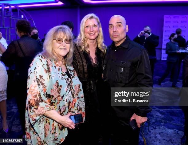 Merck Mercuriadis and SHOF President & CEO Linda Moran attend the Songwriters Hall of Fame 51st Annual Induction and Awards Gala at Marriott Marquis...