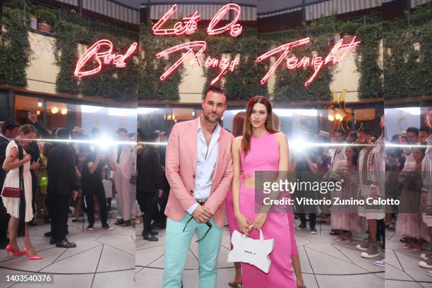 Philipp Plein and Nuria Oliu Sanchez are seen at the presentation of the SS23 Billionaire collection during the Milan Fashion Week S/S 2023 on June...
