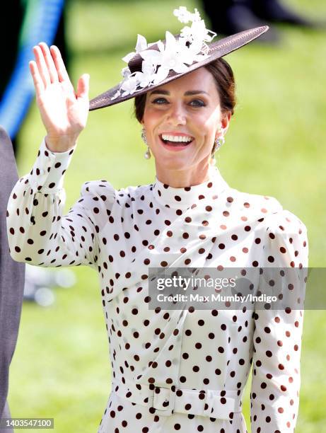 Catherine, Duchess of Cambridge attends day 4 of Royal Ascot at Ascot Racecourse on June 17, 2022 in Ascot, England.