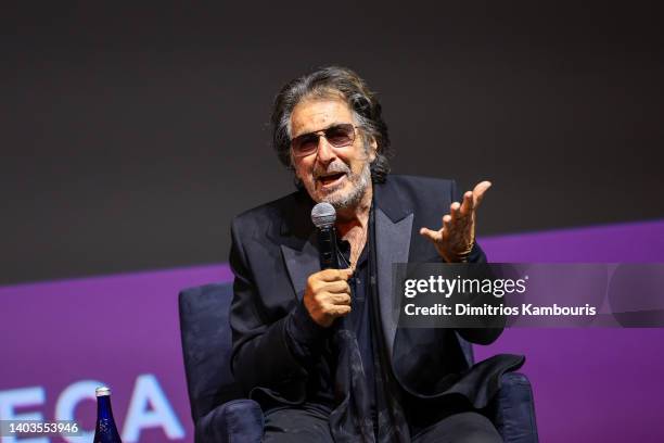 Al Pacino speaks on stage at the "Heat" Premiere during 2022 Tribeca Festival at United Palace Theater on June 17, 2022 in New York City.