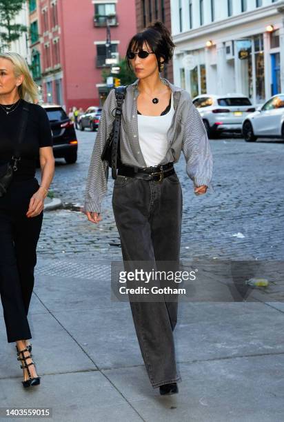 Bella Hadid is seen outside Zero Bond on June 17, 2022 in New York City.
