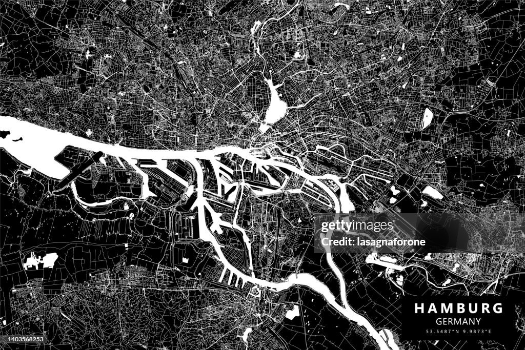 Hamburg, Deutschland Vektorkarte