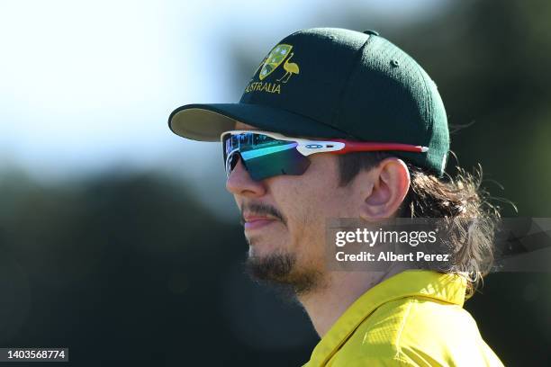 Sean Walsh of Australia looks on during the International Cricket Inclusion Series Deaf ODI match between Australia and England at Northern Suburbs...