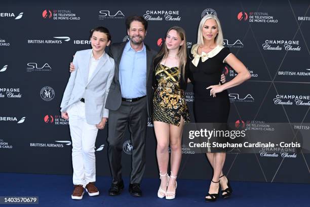 Dashiell Orson Priestley, Jason Priestley, Ava Veronica Priestley and Naomi Lowde-Priestley attend the opening ceremony during the 61st Monte Carlo...