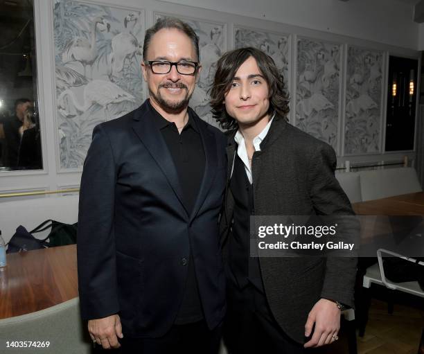 Jeff F. King and Aidan Gallagher attend the Umbrella Academy S3 Netflix Screening at The London West Hollywood at Beverly Hills on June 17, 2022 in...