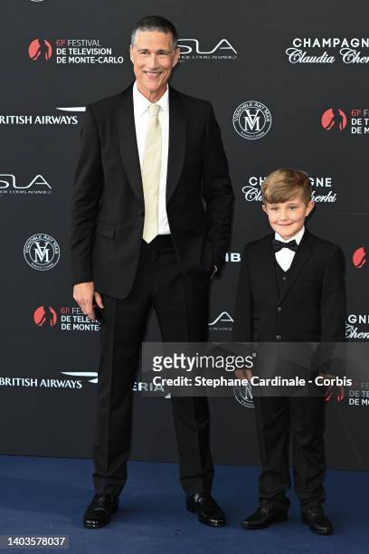 Matthew Fox and Taylor Fay attends the opening ceremony during the 61st Monte Carlo TV Festival on June 17, 2022 in Monte-Carlo, Monaco.