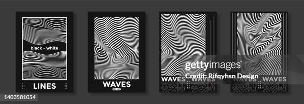 abstract wave line in black and white design. pattern with optical illusion. can be use for brochures, flyers, magazine, business card, branding, banners, headers, book covers, notebooks, t-shirts and hoodies background vector - striped shirt stock illustrations