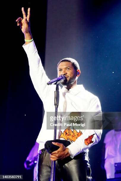 Usher performs at the 2022 Something in the Water Music Festival on Independence Avenue on June 17, 2022 in Washington, DC.