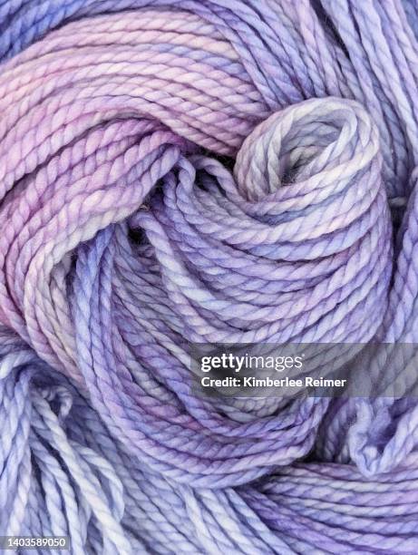 lavender yarn - yarn art stock pictures, royalty-free photos & images