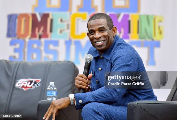 Deion Sanders attends The Big Homecoming Event at Clark Atlanta University on June 17, 2022 in Atlanta, Georgia.