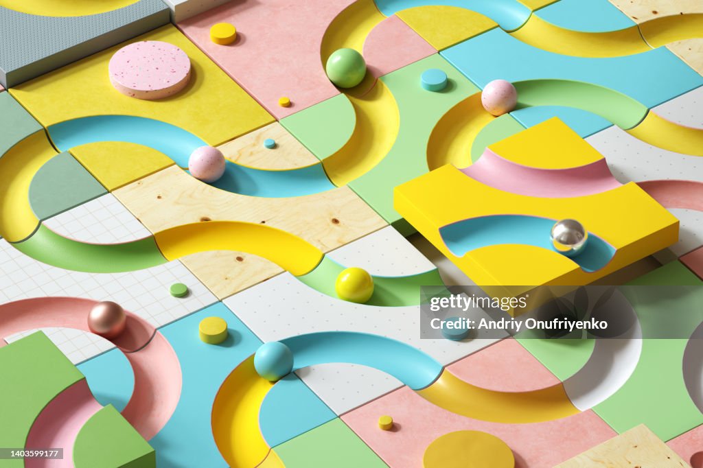Abstract blocks with curved concave