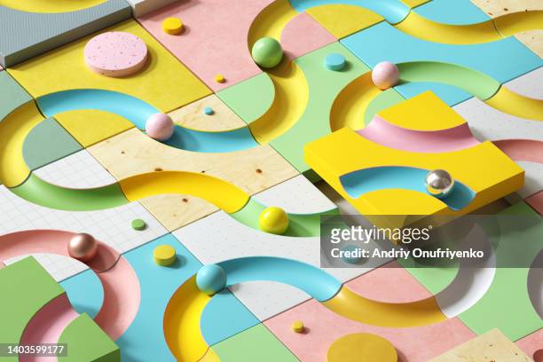 Abstract blocks with curved concave