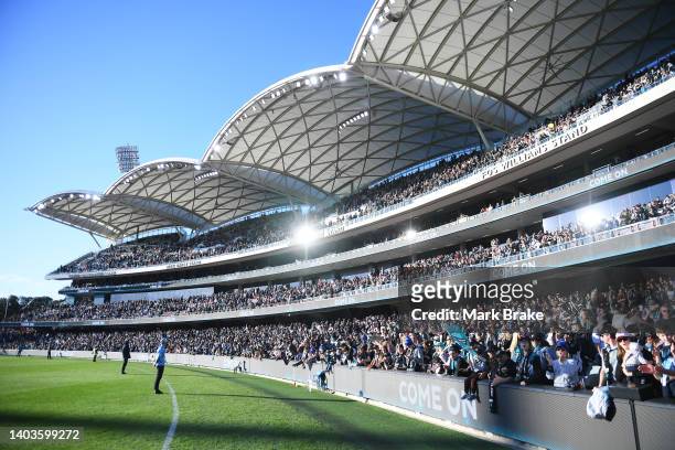 General view of the eastern stand and crowd after the final siren during the round 14 AFL match between the Port Adelaide Power and the Sydney Swans...