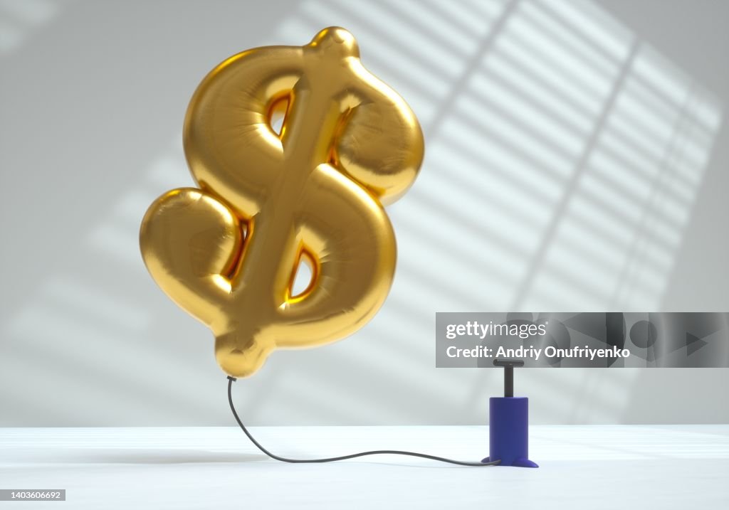Pumped air balloon dollar sign