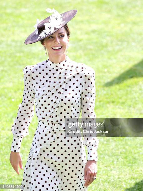 Catherine, Duchess of Cambridge in the parade ring during Royal Ascot 2022 at Ascot Racecourse on June 17, 2022 in Ascot, England.