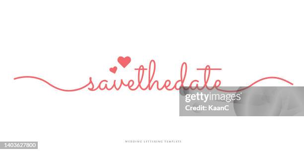 save the date - wedding lettering design. heart shape vector illustration. stock illustration - wedding save the dates stock illustrations