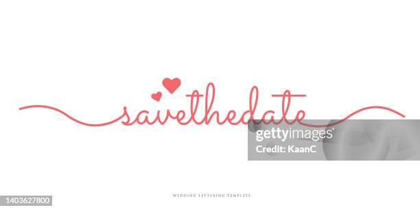 save the date - wedding lettering design. heart shape vector illustration. stock illustration - wedding celebration stock illustrations