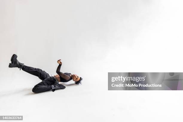 studio portrait of fashionable male professional dancer - live georgia show stock-fotos und bilder