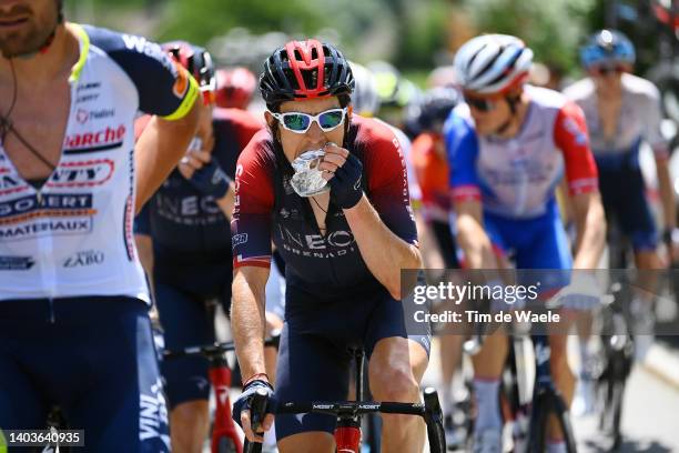 Geraint Thomas of The United Kingdom and Team INEOS Grenadiers in the feeding area during the 85th Tour de Suisse 2022 - Stage 7 a 194,6km stage from...