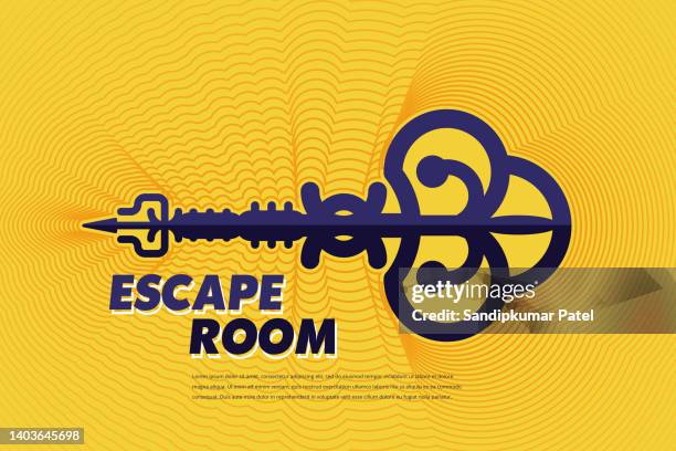 escape room key flat design - escape room stock illustrations