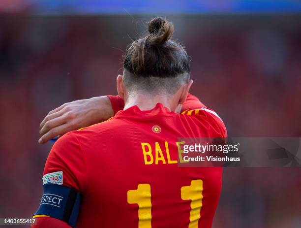 Gareth Bale of Wales from behind during the UEFA Nations League League A Group 4 match between Wales and Belgium at Cardiff City Stadium on June 11,...